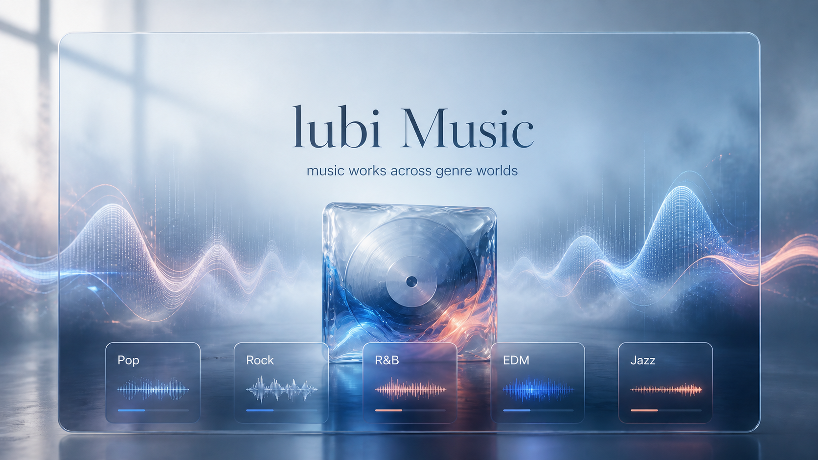 lubi music works glassmorphism artwork